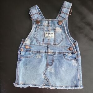 OshKosh B'gosh Blue Denim Overalls Distressed Style